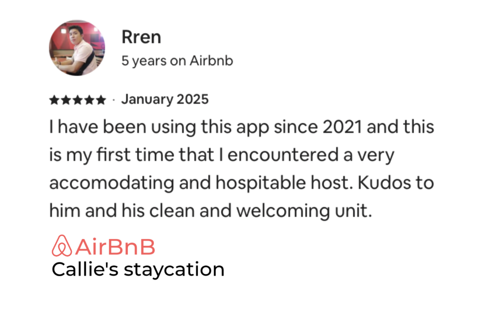 Airbnb Review Screenshot